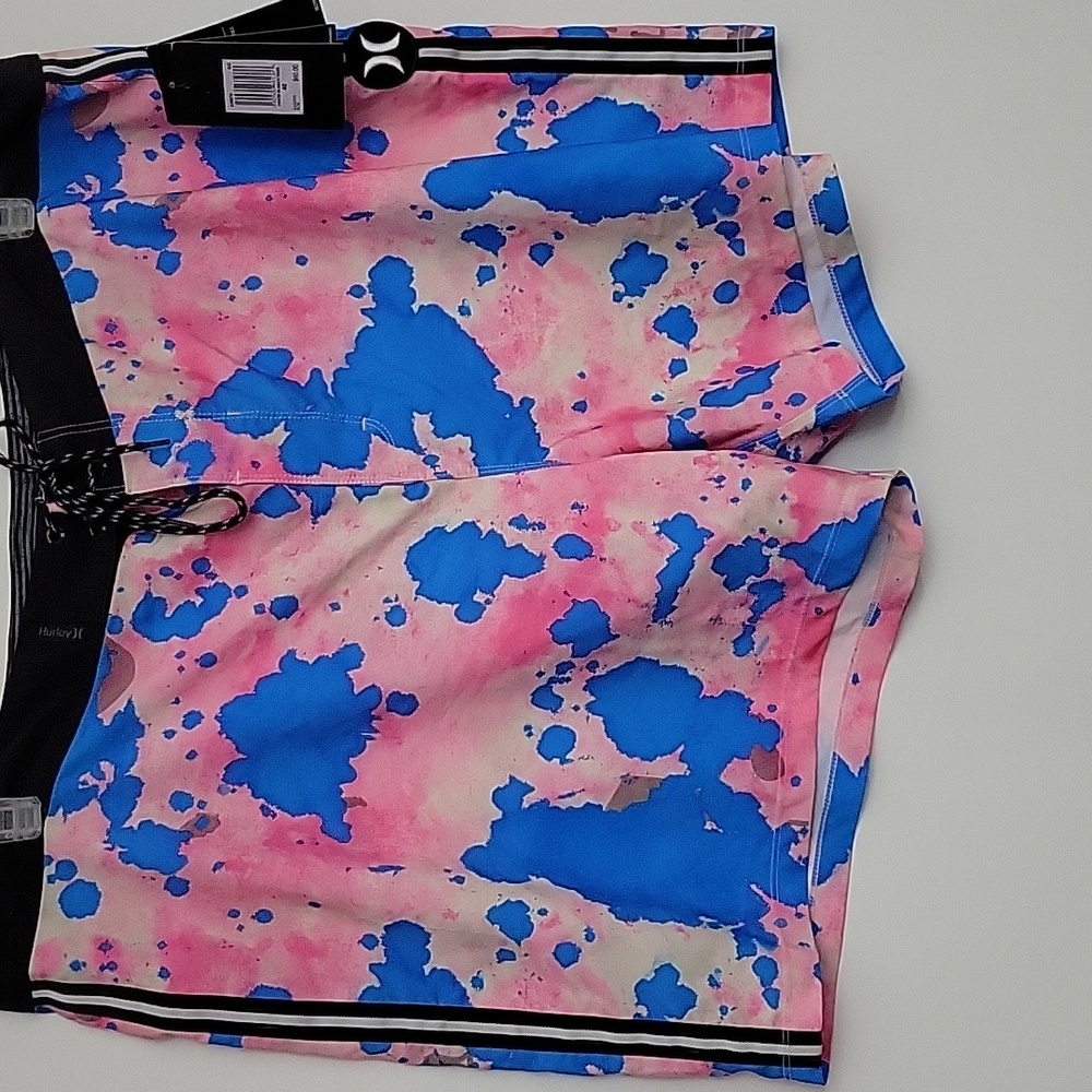 NWT Hurley Phantom Beach Daze Board Shorts Size 40 Pink and White - Picture 2 of 10